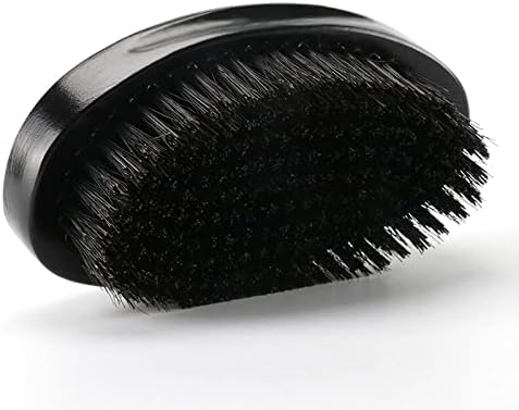 360 Curved Wave Brush For Men - Medium Hard Palm Wave Hair Brushes - Made with Beech Mix Nature Boar Bristle Brush For Black Hair (Black) - Image 2