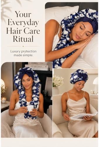 Double Layer Slik Like Satin Bonnet, 33-43" XXL Bonnet for Braids Long Hair - Image 5