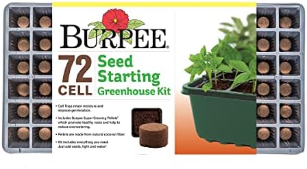 Burpee 72 Cell Seed Starting Kit with Greenhouse Dome and Coir Pellets by Burpee