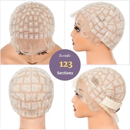 Braided Wig Cap With Human Baby Hair Crochet Wig Cap For Crochet Braids Hair Glueless Double Full Hd Lace Wig Caps For Black Women(#613 Blonde,123 Sections) - Image 4