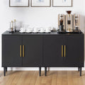 Vrullu Modern Storage Cabinet, Free Standing Buffet Cabinet, Black Sideboard and Buffet Storage, Wood Accent Furniture for Living Room, Hallway, Entryway, Dining Room (2, Black) by Vrullu