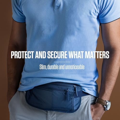 VENTURE 4TH Travel Money Belt, RFID Blocking Passport Holder - Sleek Blue - Image 3