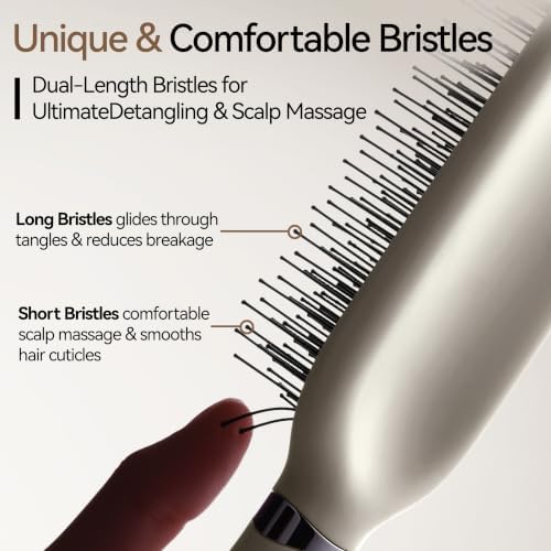 Hair Brush for Men, Detangling& Styling Hairbrush with Dual-Length Bristles - Image 4