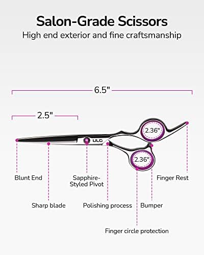 Hair Cutting Scissors, ULG Professional Hair Scissors 6.5 inch Right-Hand Razor Edge Barber Shears Salon Hair Cutting Shears Made of Japanese Stainless Steel, Hand Sharpened Pink - Image 2