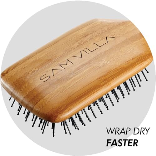 Sam Villa Signature Series Wooden Paddle Brush, Wide, Tourmaline-Infused - Image 4