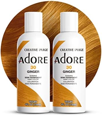 Adore Semi Permanent Hair Color, 030 Ginger, 4 Fl Oz (2 Pack) by Adore