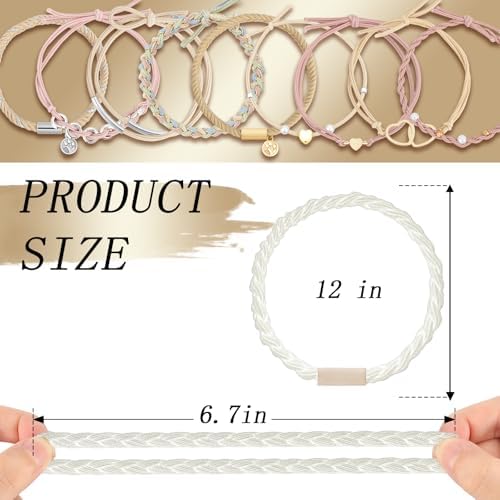 KANPRINCESS 10Pcs Boho Hair Tie Bracelet, Elastic Ponytail Bands for Women - Image 3