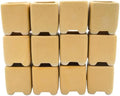 12-Pack 1.6" Modern Square Succulent Pots with Large Drainage Hole - Rustic Morandi Stone Textured Ceramic Planters, Mini Pots for Air Plants, Fairy Gardens (Mustard Yellow) by Unknown