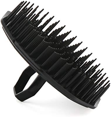 Scalp Massage Shampoo Brush, Segbeauty 4pcs Massage Hair Brushes Floriated Shower Comb for Deep Cleaning Hair Men's Hand Brush Growth Beard Brush Pet Grooming Brushes (Black(Ringed Handle)) - Image 6