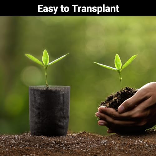 Black Plant Grow Bags for Plants Nursery, Pack of 200 5.5x5.9 Breathable Non-Woven Fabric Grow Bags for Planting Seedling Pots Nursery Pots - Image 3