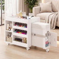Pedicure Cart w/Extendable Padded Foot Rest (White, 33.4" L) by HolaiNail