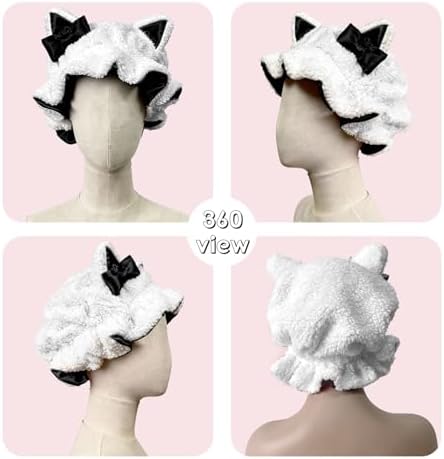 Satin Lined Sleep Bonnet for Women, Teddy Plush Hair Bonnet, Silk Wrap for Curly & Braided Hair, Anti-Frizz Night Cap - Image 4