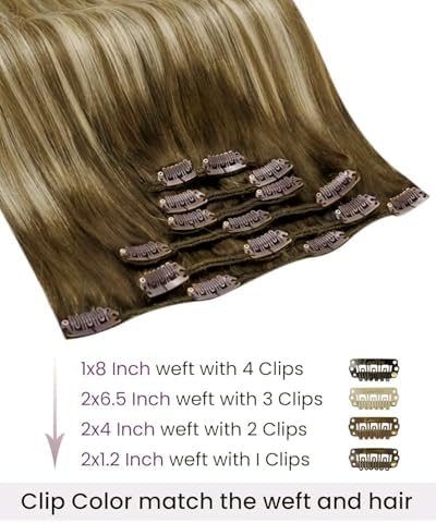 LaaVoo Hair Extensions Clip Ins, For Beginners, 14 Inch - Image 3