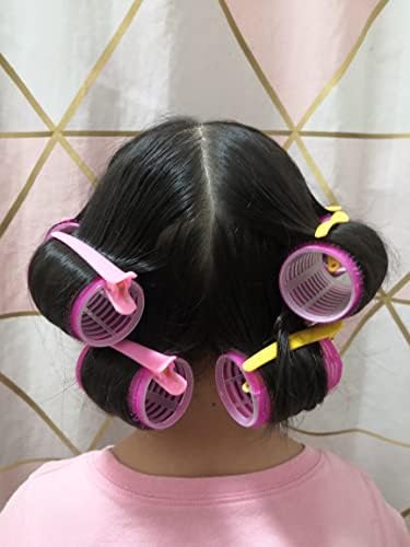 Kamay's Hair Rollers Curlers Rollers With 12 Duckbill Sectioning Clips 1 Comb Used for Hair Styling Self Grip Rollers(12PCS 48mm 1-1/2") - Image 5