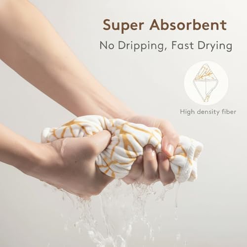 2-Pack Microfiber Hair dring Towel | 50% Faster Drying, Ultra Absorbent & Frizz Control | for Long/Curly Hair | 16 * 26" Large Size | Travel Gym Home Use(Yellow,Green) - Image 3