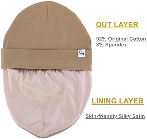 Jersey Beanie Hat for Newborn Baby Boys Girls Silky Satin Lined Hats Bonnet Toddler Infant Little Kids Beanies Caps - Image 4