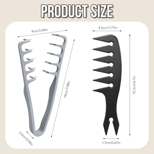Texture Comb Volumizing Root Lifter Wide Tooth Hair Comb 2 Pack - Image 2