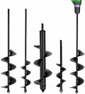 TCBWFY 4 Pack Garden Auger Spiral Drill Bits - 1.6"x9", 1.6"x16.5", 3"x16.5", 3"x12" - Heavy Duty Steel - Corrosion Resistant - Perfect for Post Holes, Earth & Lawn Augering,Planting Bulbs&Trees by TCBWFY
