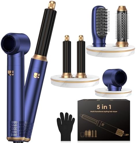OKWRAP 5-in-1 Blow Dryer Brush, Hot Air Styler with Auto-Wrap Curlers by OKWRAP