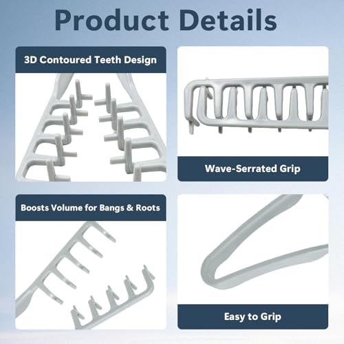 2 Pack Volumizing Comb, Texture Comb for Styling, Wide-Toothed Root Lifter - Image 4