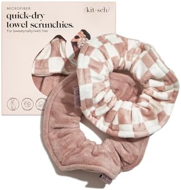 Kitsch Microfiber Quick-Dry Hair Towel Scrunchie - Terracotta, 2 pcs by Kitsch