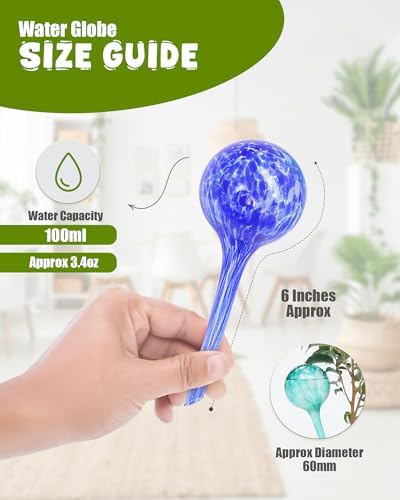 Iridescent Self Watering Globes, Glass Rainbow Plant Watering Globes, Self Watering Planter Insert, Automatic Plant Waterer Indoor (Small-6 Pcs Multi-Color) - Image 2