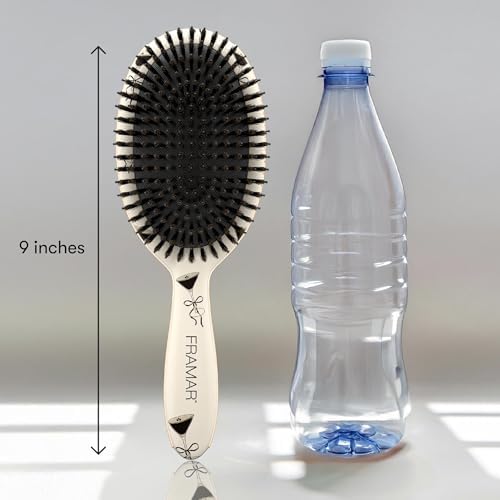 FRAMAR Soft Boar Bristle Hair Brush For Women, Boars Hair Brush For Women - Image 3