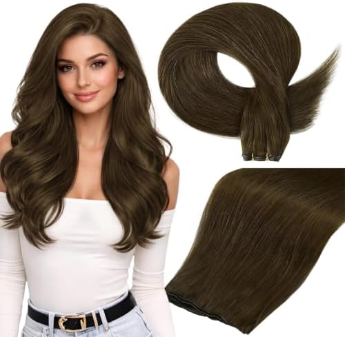 Full Shine Genius Weft Hair Extensions Human Hair for Women 16 Inch 50g by FullShine