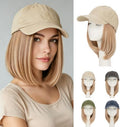 Rich Choices Hat Wigs for Women/Men,Khaki Baseball Cap with Hair Extensions for Women,Short Bob Hairstyle Caps with Hair Attached Adjustable Baseball Cap Wig 6 Inch Highlighted Honey Blonde Hair by RichChoices
