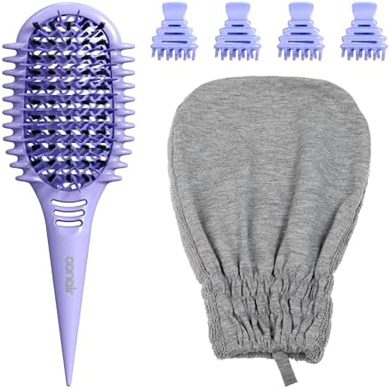 Conair Curl Care Essentials Kit, Brush for Loose Curls, Mitt, & 4 Clips by conair