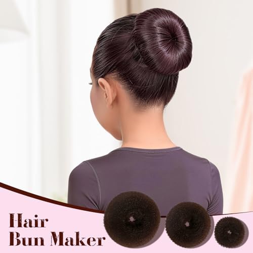 Bun Maker, Hair Bun Maker,Donut Bun Maker Set,Dark Brown - Image 3
