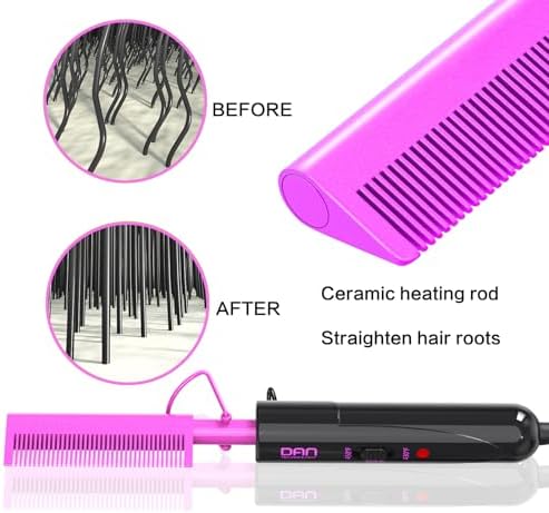 DAN Technology Hair Styling Kit - Hot Comb, Edge Brush, Rat Tail Comb, Bristle Brush for Lace Front Wigs and Black Hair - Image 2