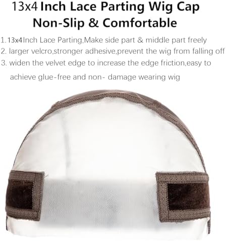 Wig Caps with Grip Band for Keeping Wigs in Place Wig Caps for Women Adjustable Wig Grip Cap Band Brown Stocking Wig Caps Wide 13x4 HD Transparent Lace for Front Wig Cap for Wig Making - Image 2