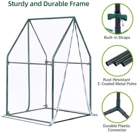 Mini Greenhouse for Indoor Outdoor: Ohuhu Portable Green House with Waterproof Pad for Small Plants Nursery Germination, 36"x36"x58.5" Heavy-Duty PVC Cover Tent Humidity Dome Seedling Accessory - Image 7