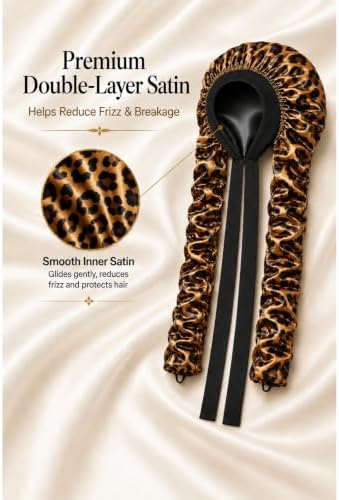 Double Layer Slik Like Satin Bonnet, 33-43" XXL Bonnet for Braids Long Hair - Image 3