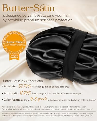 YANIBEST Soft Satin Bonnet for Men Women, Sleep Cap to Maintain Moisture - Image 2