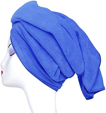 Large Microfiber Hair Towel for Curly Hair 23.6''x47'' Anti Frizz Hair Wrap Super Absorbent Curly Hair Drying Towel Large Multifunction Towel for Bath Spa Makeup, S.Blue - Image 2