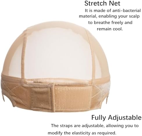 Lace Wig Caps for Women Blonde Wig Caps with Grip Band for Keeping Wigs in Place 9x6 Glueless Wig Grip Cap with Transparent Lace Caps Non-Slip Adjustable Elastic Headband (Beige) - Image 4