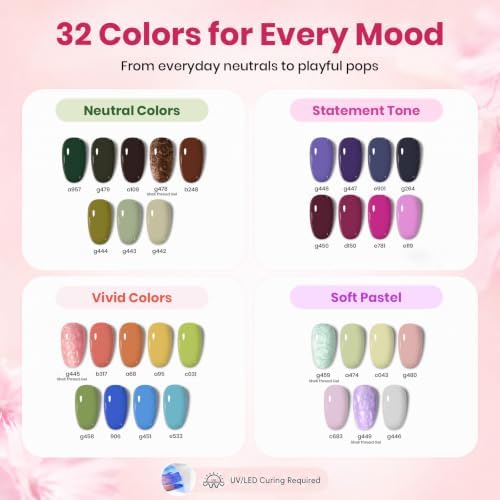 Beetles 55Pcs 32 Color Gel Nail Polish Kit with U V Light and Nail Drill - Image 3