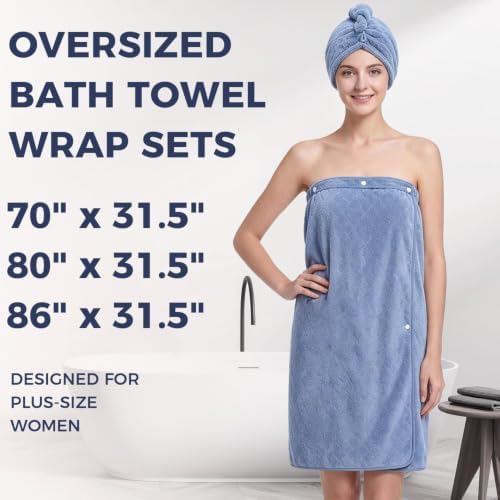 Oversized Bath Towel Wrap for Women with Plus Size Hair Dry Towel Set - Image 6
