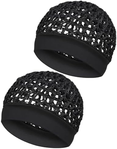 2 Pieces Comfortable Elastic Knit Hair Net for Sleeping & Silk Press - No Red Marks, Tubi Hair Warp Mesh Snood Cap for Women(Black) by TellAnyoneWhatYouThinking