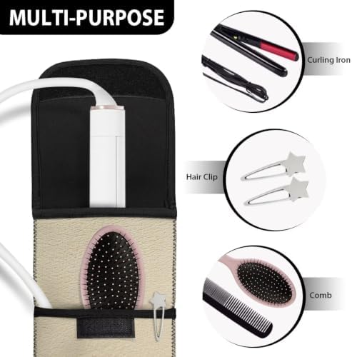 Flashideas Christmas Stripes Curling Iron Holder Heat Resistant Neoprene Curling Iron Cover Bag with Pocket Curling Iron Organizers and Storage for Hair Straightener, Curling Iron, Flat Iron - Image 7