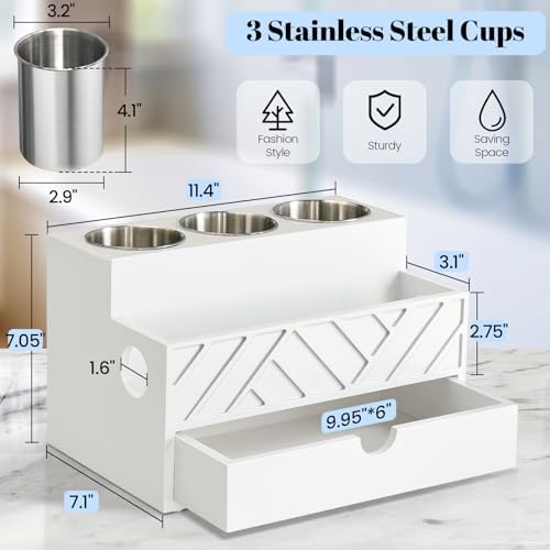 Hair Tool Organizer, Hair Dryer Holder with Drawer, Bathroom Countertop Organizer for Bathroom Accessories, Blow Dryer Organizer for Hair Styling Tools, Vanity Organizer for Bathroom, Vanity, Kitchen - Image 7