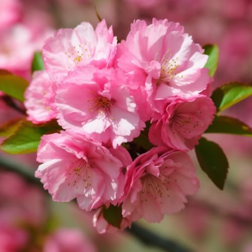 Pink Flowering Almond Shrub - 6-12" Tall Live Plant - Quart Pot by Unknown
