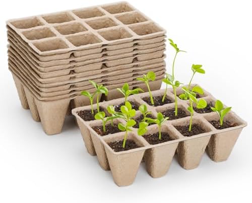 Doter 10 Packs Seedling Starter Trays 120 Cells, Biodegradable Seed Germination Trays Plant Starter Peat Pots for Seedlings by Todobetter