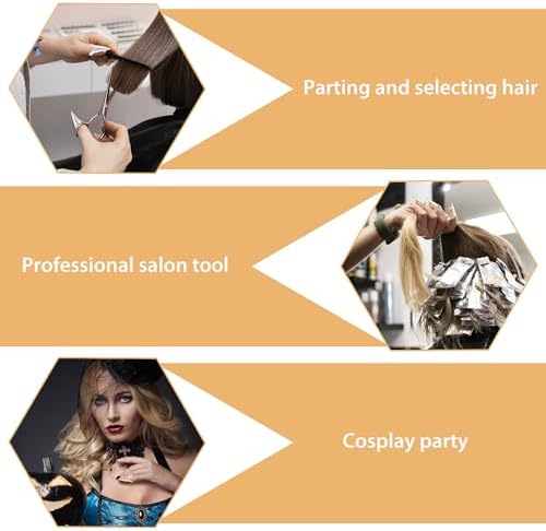 Giantree 10Pcs Braiding Aid Hair Parting Ring, Nail Covers Back Scratcher, Hair Parting Selecting Sectioning Tool, for Hair Braiding Supplies Cosplay Nail Art Holiday Party(Gold + Silver) - Image 7