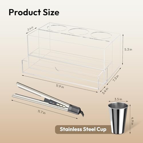 NIUBEE Acrylic Hair Tool Organizer with Drawer, Hair Dryer Holder Organizer - Image 3