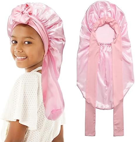 AWAYTR Kids Bonnets for Girls - Satin Long Hair Braid Bonnet for Sleeping by AWAYTR