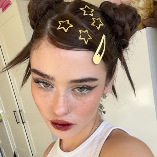 VIBILIA Star Hair Clips Y2K Metal Hair Accessories-15 PCS 1.18"，Gold - Image 3
