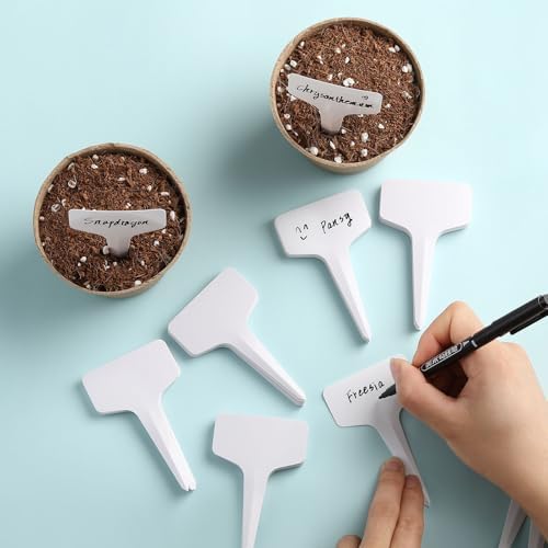 500 PCS Plant Labels T-Shape, 4 Inch Potted Plant Name Tags Plastic, White - Image 3